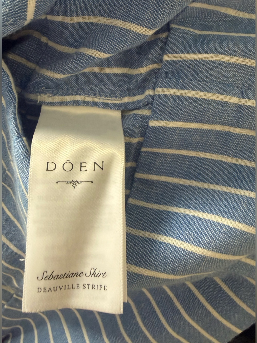NWT Doen Sebastiane skirt in blue stripe! - Picture 6 of 6